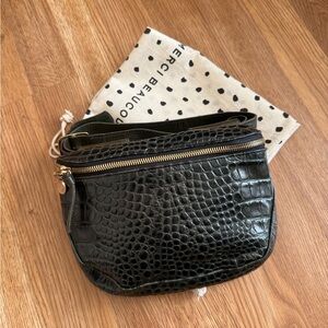 Clare V Fanny Pack in Loden Green Croc